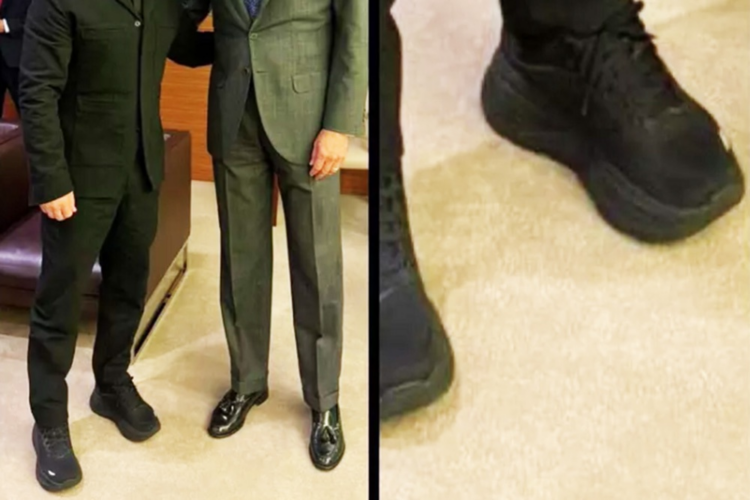 Journalist Bouz mocked Zelenskyy's footwear at the UN General Assembly by publishing a photo